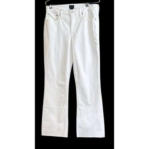 J. Crew Women's Tall Mid-Rise Flare Crop White 29 Tall NWT - Picture 3 of 9